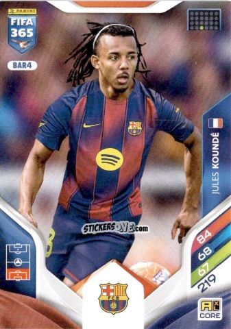 Sticker Jules Koundé - Fifa 365: 2025-2026. Adrenalyn Xl n. BAR4 - Panini