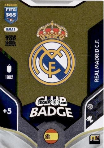 Figurina Club Badge - Fifa 365: 2025-2026. Adrenalyn Xl n. RMA1 - Panini