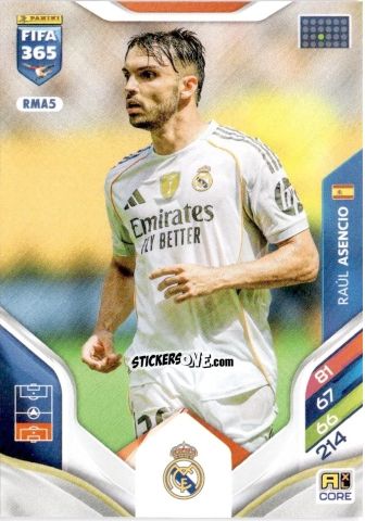Cromo Raul Asencio - Fifa 365: 2025-2026. Adrenalyn Xl n. RMA5 - Panini