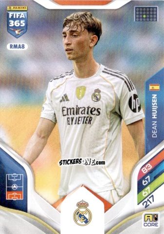 Sticker Dean Huijsen - Fifa 365: 2025-2026. Adrenalyn Xl n. RMA8 - Panini