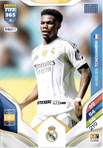 Cromo Aurélien Tchouaméni - Fifa 365: 2025-2026. Adrenalyn Xl n. RMA11 - Panini