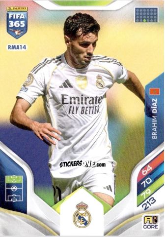 Cromo Brahim Díaz - Fifa 365: 2025-2026. Adrenalyn Xl n. RMA14 - Panini