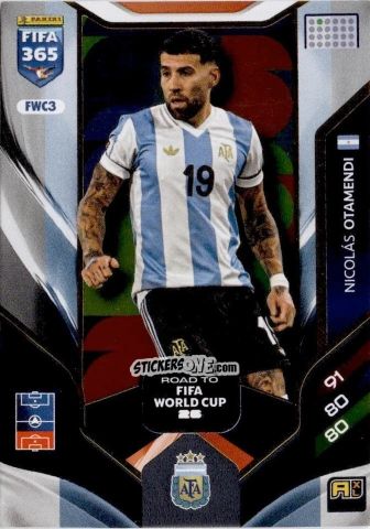 Figurina Nicolás Otamendi - Fifa 365: 2025-2026. Adrenalyn Xl n. FWC3 - Panini