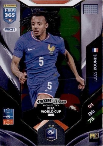 Sticker Jules Koundé - Fifa 365: 2025-2026. Adrenalyn Xl n. FWC21 - Panini