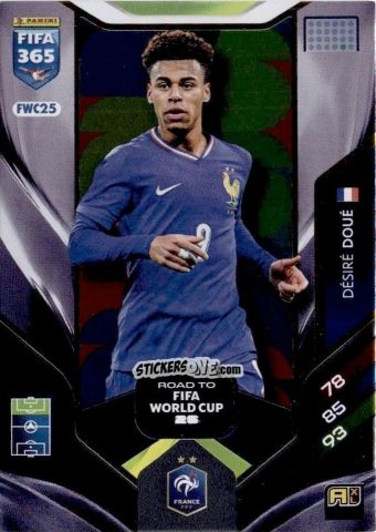 Cromo Désiré Doué - Fifa 365: 2025-2026. Adrenalyn Xl n. FWC25 - Panini