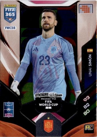 Figurina Unai Simón - Fifa 365: 2025-2026. Adrenalyn Xl n. FWC28 - Panini