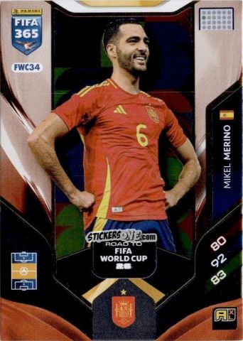 Sticker Mikel Merino - Fifa 365: 2025-2026. Adrenalyn Xl n. FWC34 - Panini