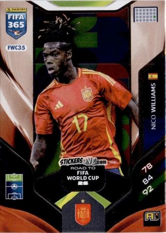 Cromo Nico Williams - Fifa 365: 2025-2026. Adrenalyn Xl n. FWC35 - Panini