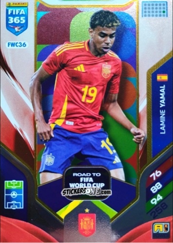 Figurina Lamine Yamal - Fifa 365: 2025-2026. Adrenalyn Xl n. FWC36 - Panini