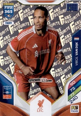 Figurina Virgil van Dijk - Fifa 365: 2025-2026. Adrenalyn Xl n. FAN9 - Panini