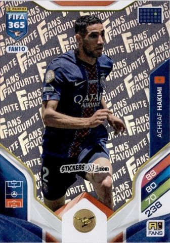 Figurina Achraf Hakimi - Fifa 365: 2025-2026. Adrenalyn Xl n. FAN10 - Panini