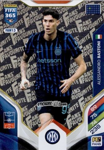 Sticker Alessandro Bastoni - Fifa 365: 2025-2026. Adrenalyn Xl n. FAN13 - Panini