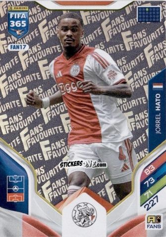 Sticker Jorrel Hato - Fifa 365: 2025-2026. Adrenalyn Xl n. FAN17 - Panini