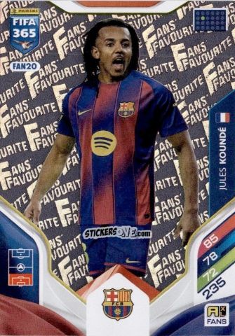 Sticker Jules Koundé - Fifa 365: 2025-2026. Adrenalyn Xl n. FAN20 - Panini