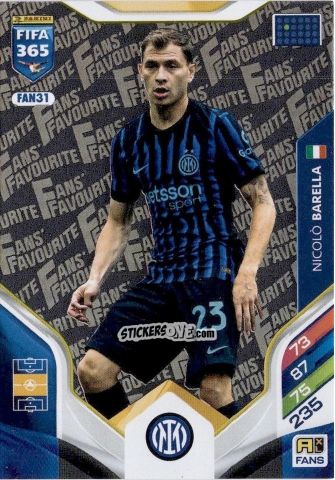 Figurina Nicoló Barella - Fifa 365: 2025-2026. Adrenalyn Xl n. FAN31 - Panini