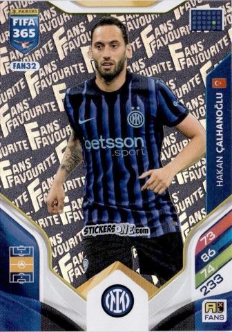 Figurina Hakan Çalhanoğlu - Fifa 365: 2025-2026. Adrenalyn Xl n. FAN32 - Panini