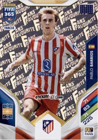 Sticker Pablo Barrios - Fifa 365: 2025-2026. Adrenalyn Xl n. FAN38 - Panini