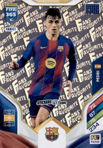 Sticker Pedri - Fifa 365: 2025-2026. Adrenalyn Xl n. FAN41 - Panini