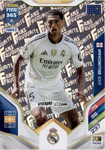 Cromo Jude Bellingham - Fifa 365: 2025-2026. Adrenalyn Xl n. FAN42 - Panini