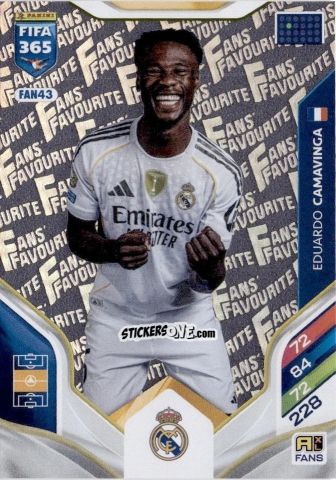 Sticker Eduardo Camavinga - Fifa 365: 2025-2026. Adrenalyn Xl n. FAN43 - Panini