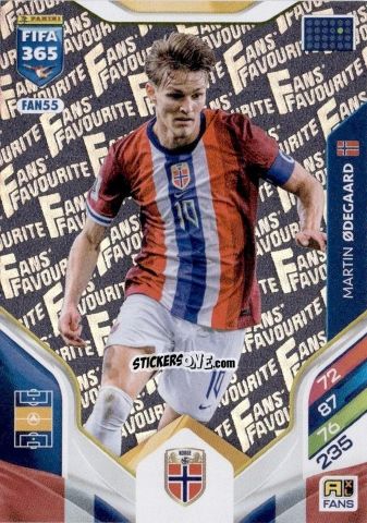 Figurina Martin Ødegaard - Fifa 365: 2025-2026. Adrenalyn Xl n. FAN55 - Panini