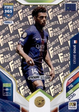 Cromo Désiré Doué - Fifa 365: 2025-2026. Adrenalyn Xl n. FAN61 - Panini