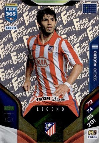 Figurina Sergio Agüero - Fifa 365: 2025-2026. Adrenalyn Xl n. FAN70 - Panini