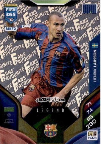 Figurina Henrik Larsson - Fifa 365: 2025-2026. Adrenalyn Xl n. FAN72 - Panini