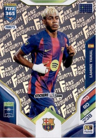 Figurina Lamine Yamal - Fifa 365: 2025-2026. Adrenalyn Xl n. FAN75 - Panini