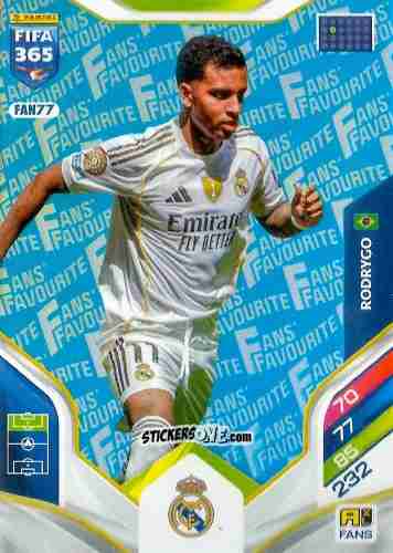 Figurina Rodrygo - Fifa 365: 2025-2026. Adrenalyn Xl n. FAN77 - Panini