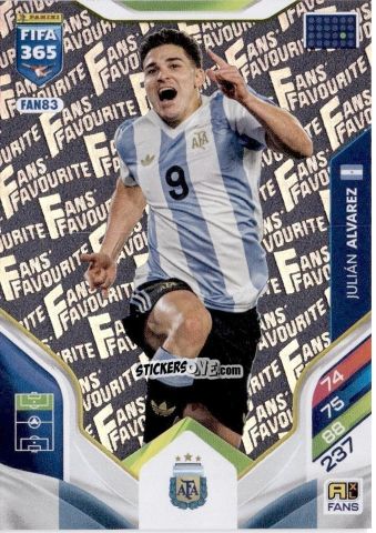 Cromo Julián Álvarez - Fifa 365: 2025-2026. Adrenalyn Xl n. FAN83 - Panini