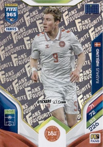 Figurina Rasmus Højlund - Fifa 365: 2025-2026. Adrenalyn Xl n. FAN95 - Panini