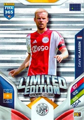 Figurina  Davy Klaassen  - Fifa 365: 2025-2026. Adrenalyn Xl n. LE-35 - Panini