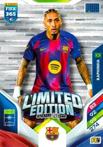 Sticker Raphinha  - Fifa 365: 2025-2026. Adrenalyn Xl n. LE-66 - Panini