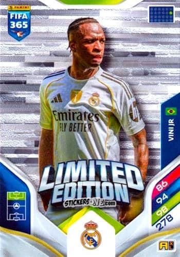 Figurina Vinicius Jr - Fifa 365: 2025-2026. Adrenalyn Xl n. LE-76 - Panini