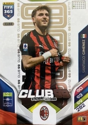 Sticker Santiago Giménez - Fifa 365: 2025-2026. Adrenalyn Xl n. CLB8 - Panini