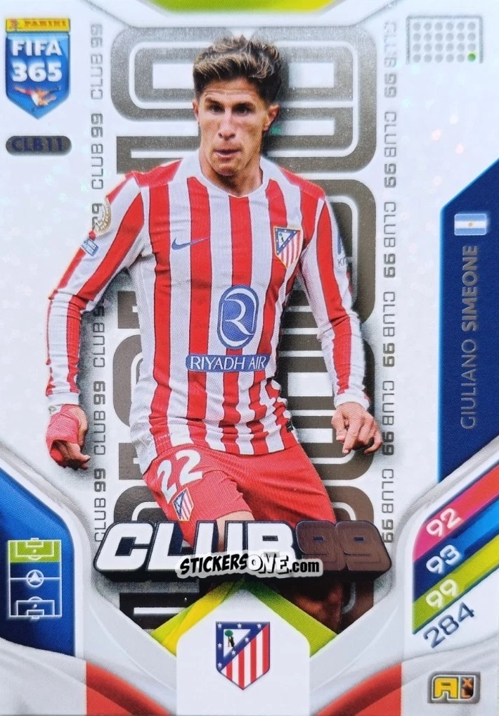 Sticker Giuliano Simeone - Fifa 365: 2025-2026. Adrenalyn Xl n. CLB11 - Panini