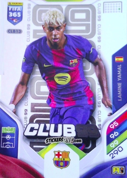 Figurina Lamine Yamal - Fifa 365: 2025-2026. Adrenalyn Xl n. CLB13 - Panini