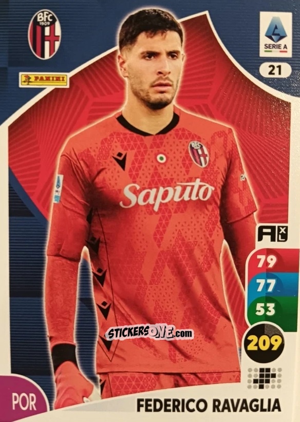 Figurina Federico Ravaglia - Calciatori 2025-2026. Adrenalyn Xl n. 21 - Panini