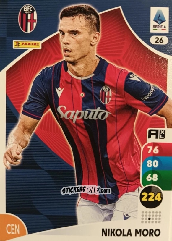 Sticker Nikola Moro - Calciatori 2025-2026. Adrenalyn Xl n. 26 - Panini