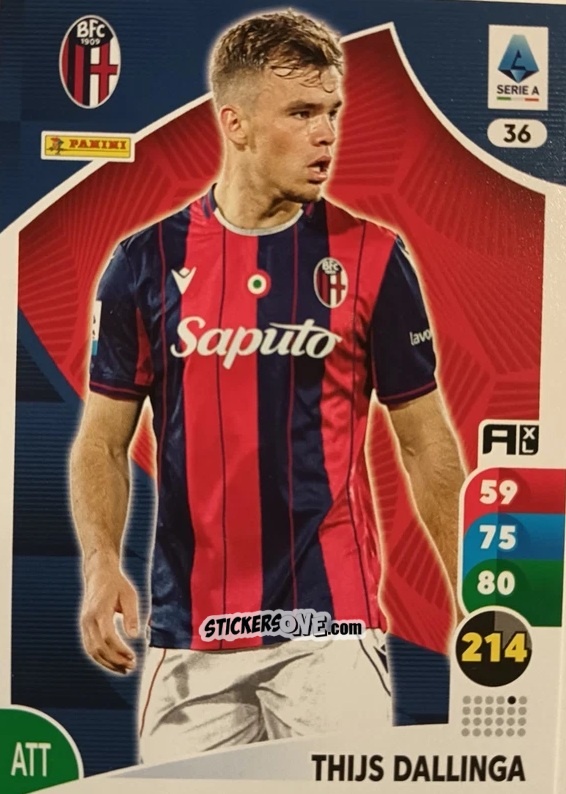 Sticker Thijs Dallinga - Calciatori 2025-2026. Adrenalyn Xl n. 36 - Panini