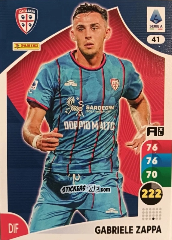 Sticker Gabriele Zappa - Calciatori 2025-2026. Adrenalyn Xl n. 41 - Panini