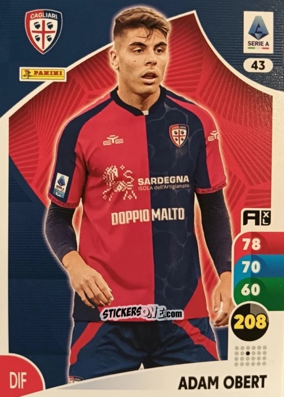 Cromo Adam Obert - Calciatori 2025-2026. Adrenalyn Xl n. 43 - Panini
