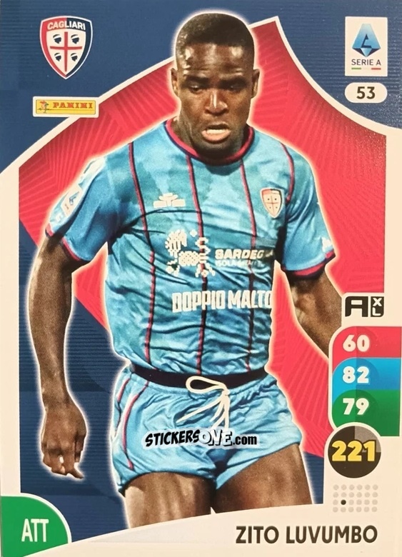 Cromo Zito Luvumbo - Calciatori 2025-2026. Adrenalyn Xl n. 53 - Panini
