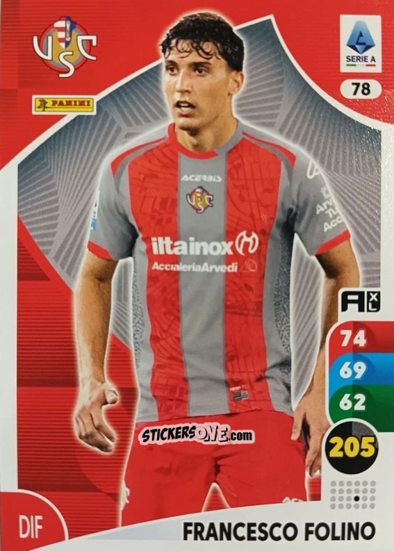 Sticker Francesco Folino - Calciatori 2025-2026. Adrenalyn Xl n. 78 - Panini