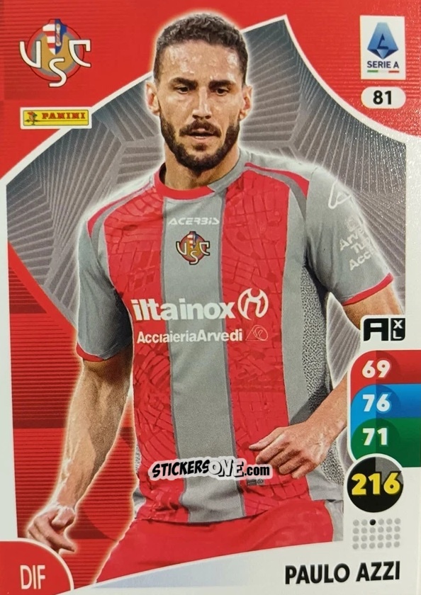 Figurina Paulo Azzi - Calciatori 2025-2026. Adrenalyn Xl n. 81 - Panini