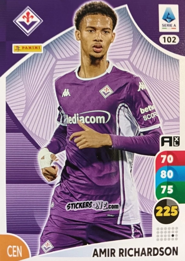 Figurina Amir Richardson - Calciatori 2025-2026. Adrenalyn Xl n. 102 - Panini