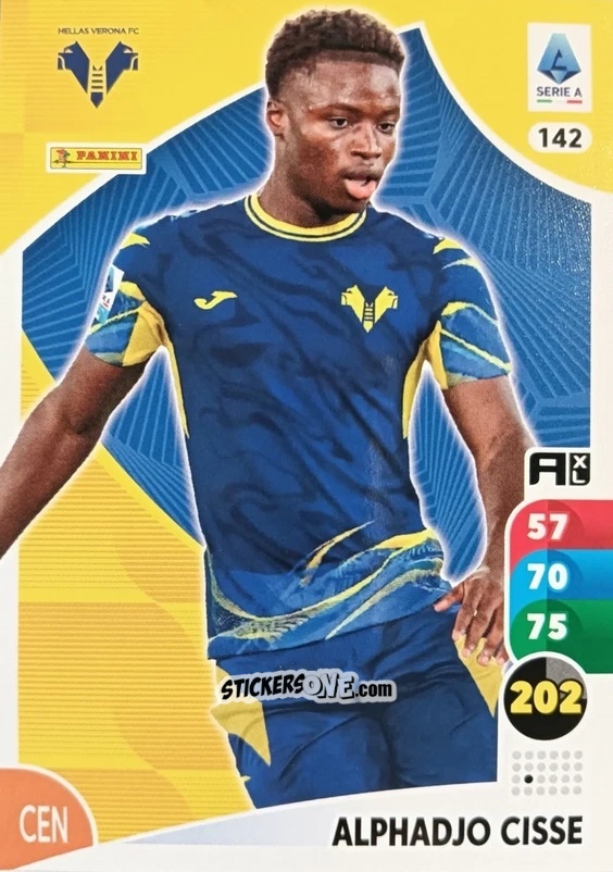Sticker Alphadjo Cisse - Calciatori 2025-2026. Adrenalyn Xl n. 142 - Panini