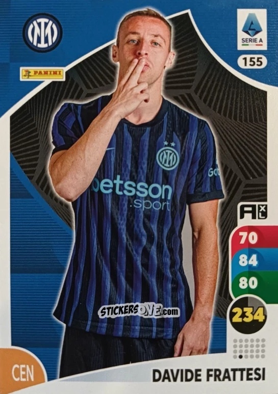 Cromo Davide Frattesi - Calciatori 2025-2026. Adrenalyn Xl n. 155 - Panini