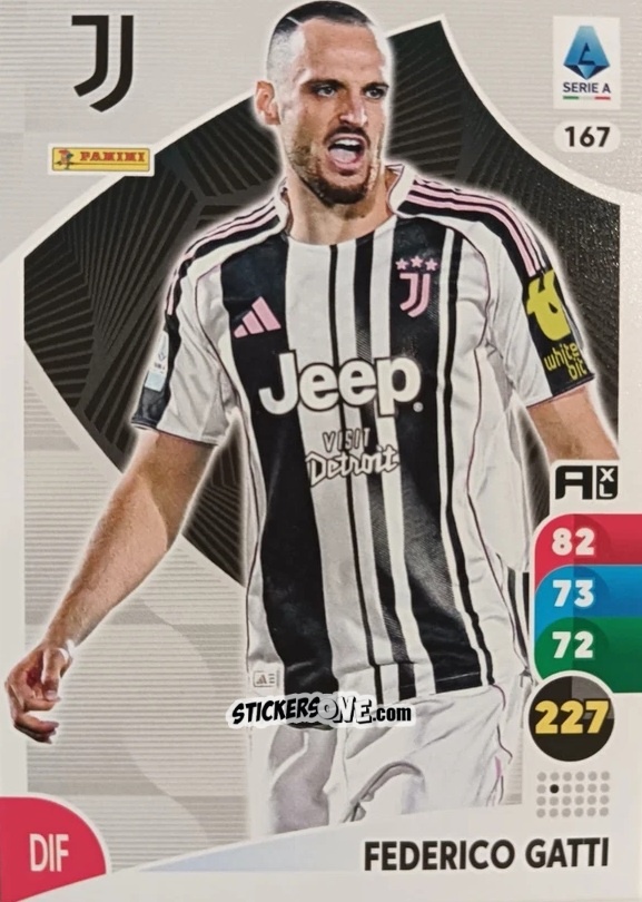 Cromo Federico Gatti - Calciatori 2025-2026. Adrenalyn Xl n. 167 - Panini